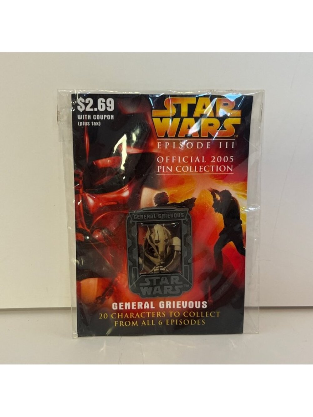 5/$25 Canada Star Wars Epi iii 3 Official Pin Collection New General Grievous